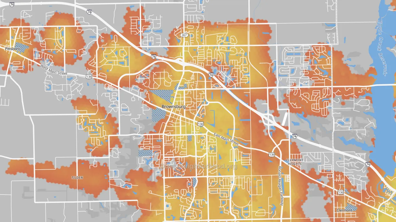 Bike Grade map of Brownsburg, IN