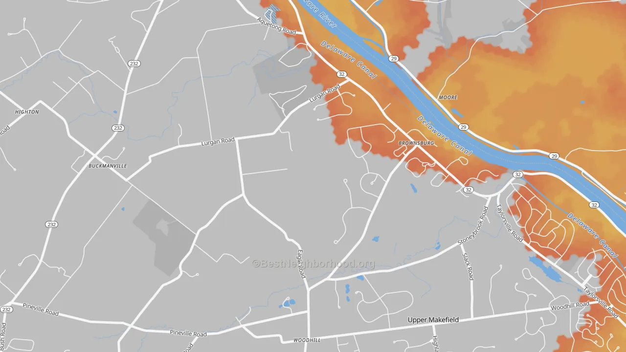 Bike Grade map of Brownsburg, PA