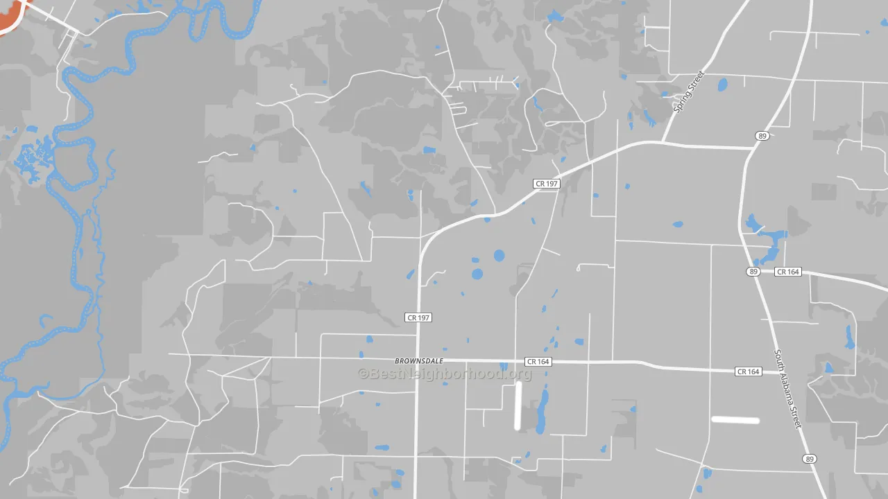Bike Grade map of Brownsdale, FL