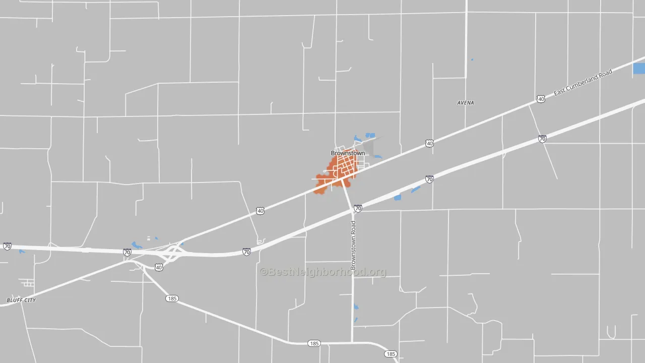 Bike Grade map of Brownstown, IL