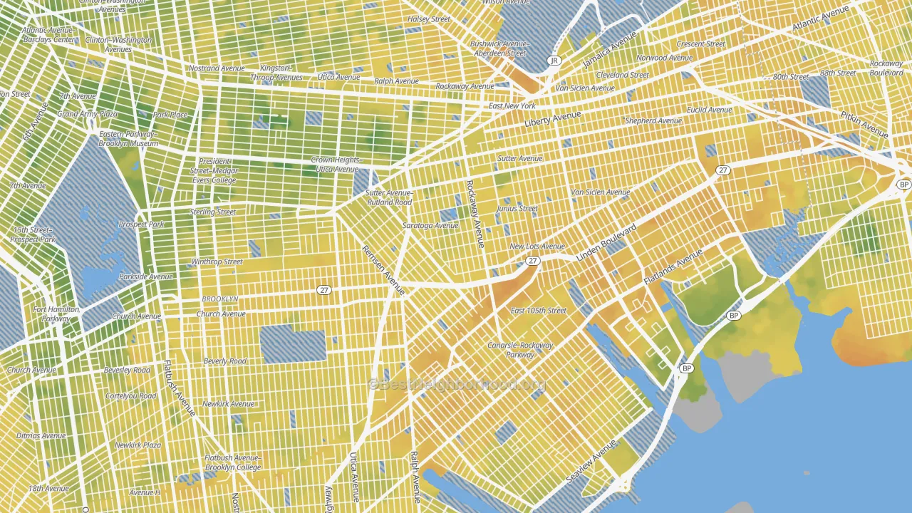 Bike Grade map of Brownsville, Brooklyn, NY