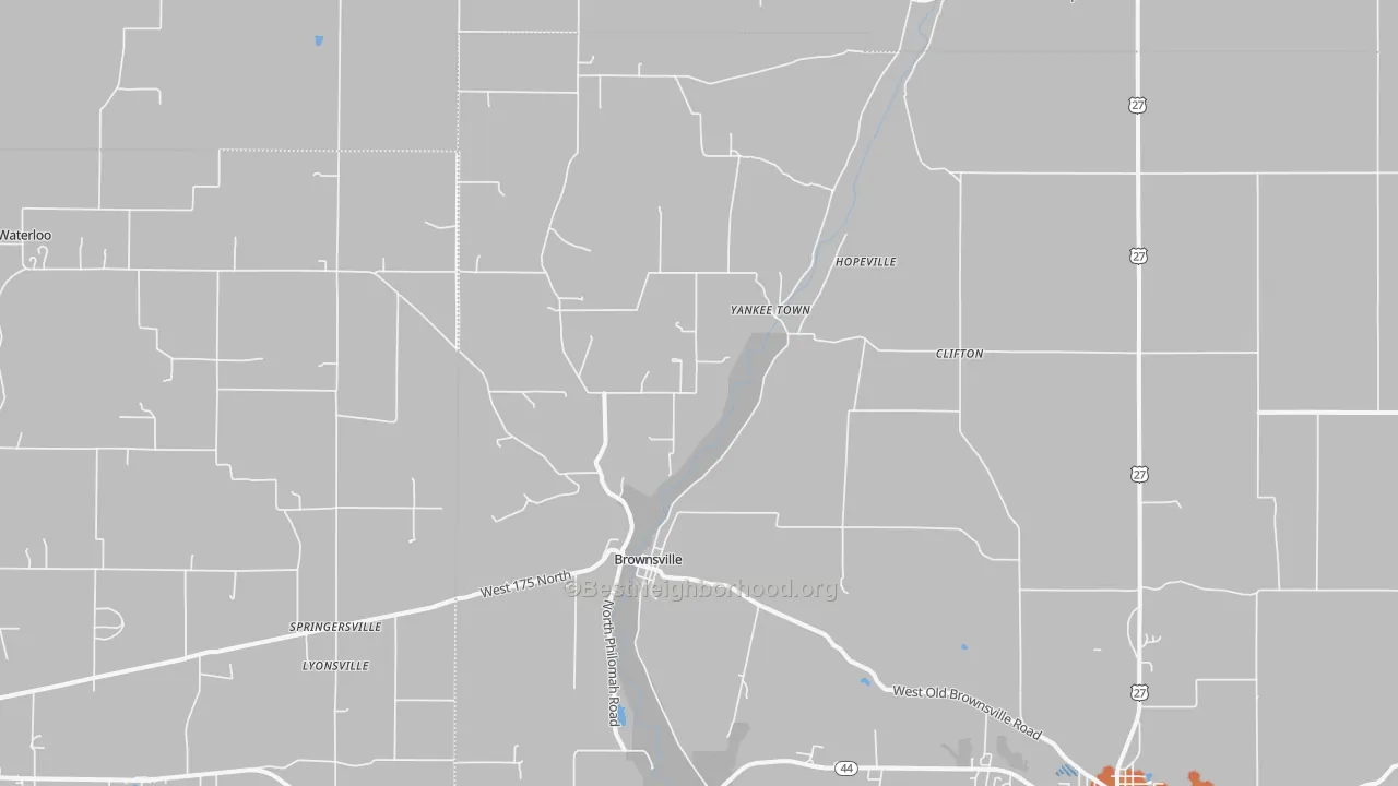 Bike Grade map of Brownsville, IN