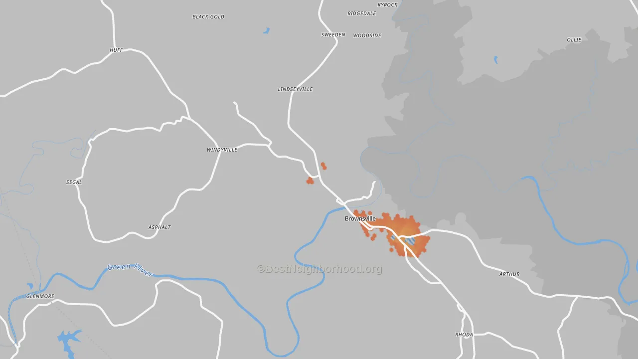 Bike Grade map of Brownsville, KY
