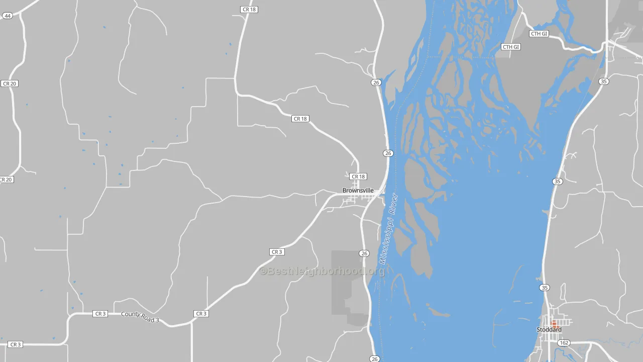 Bike Grade map of Brownsville, MN