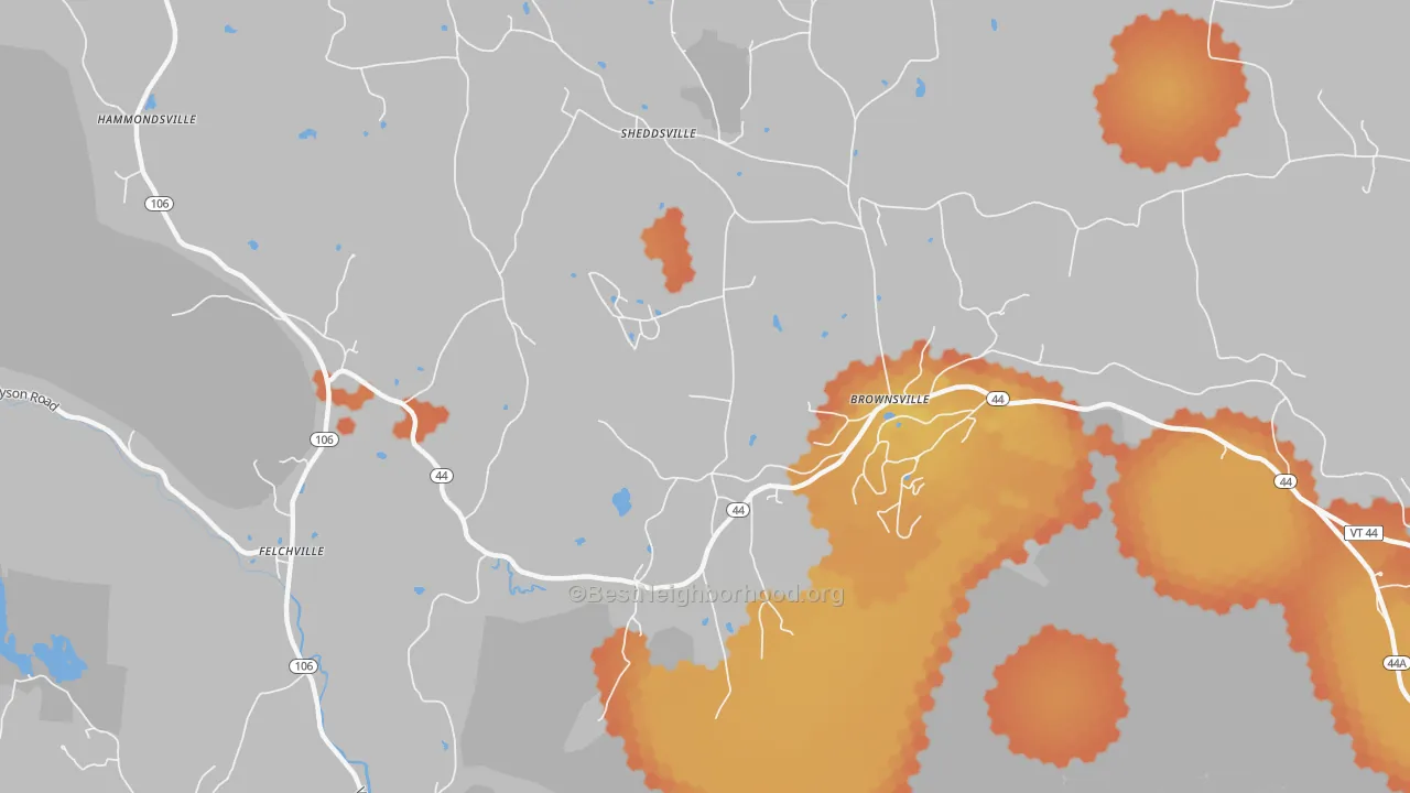 Bike Grade map of Brownsville, VT