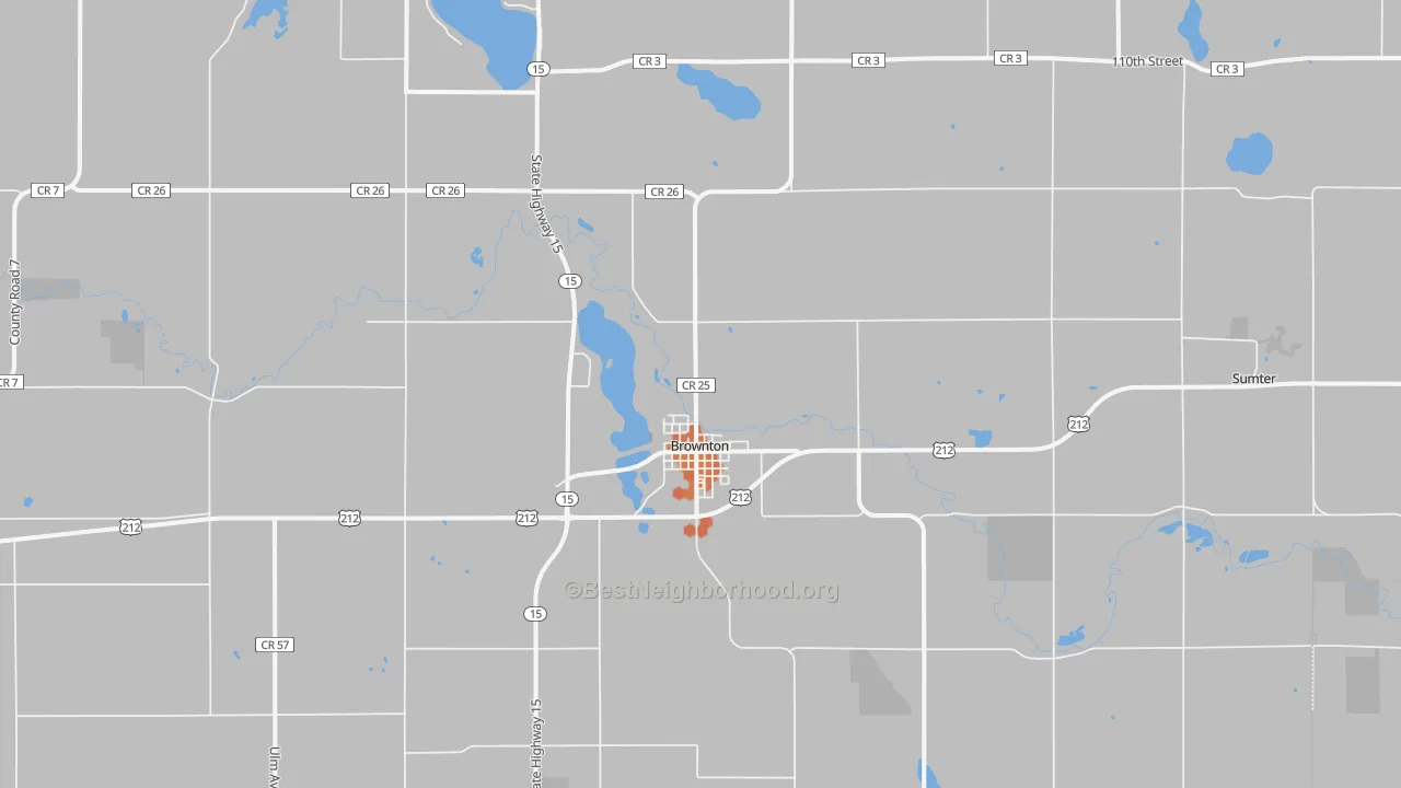Bike Grade map of Brownton, MN