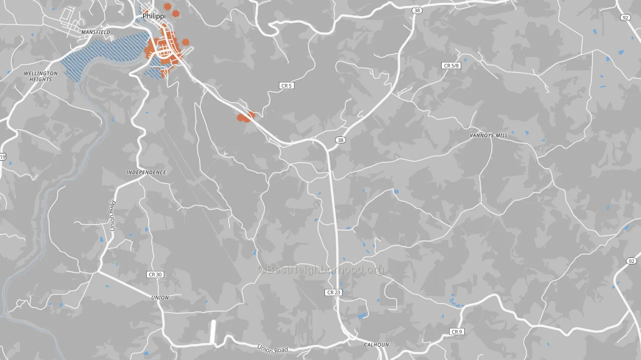 Bike Grade map of Brownton, WV
