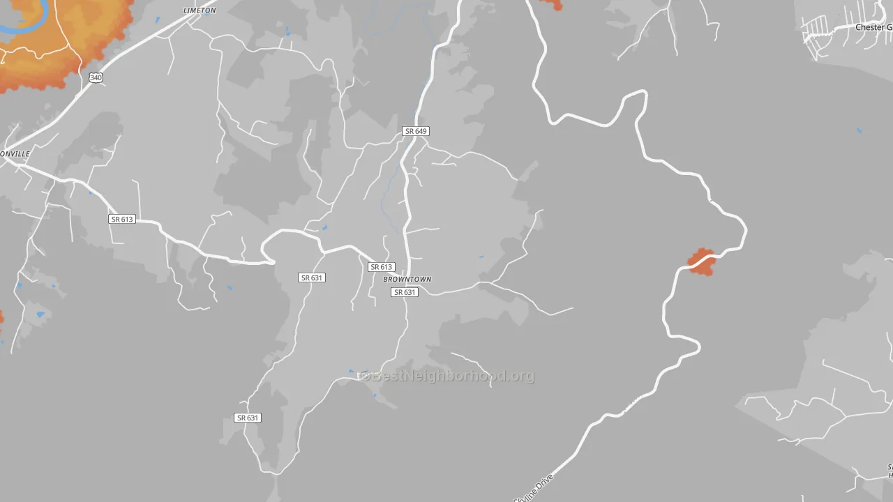 Bike Grade map of Browntown, VA