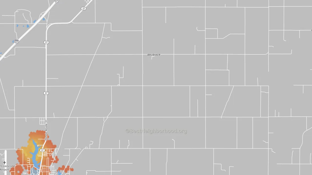 Bike Grade map of Brubaker, IL