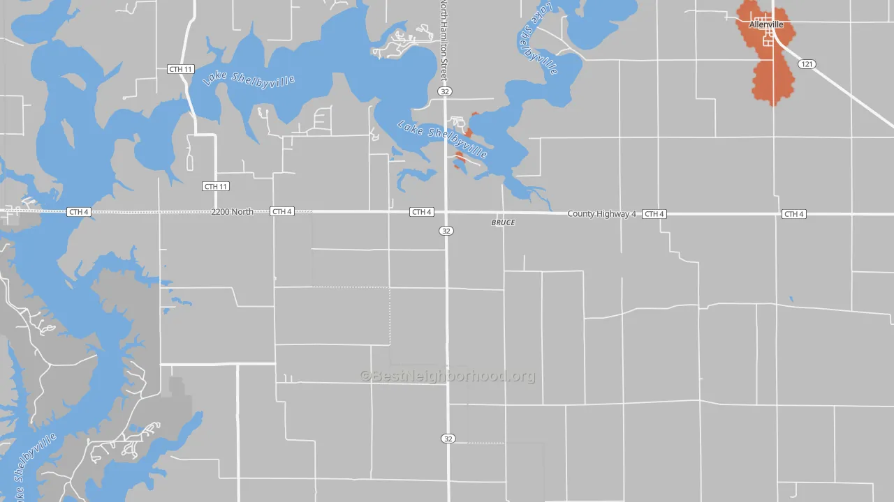 Bike Grade map of Bruce, IL