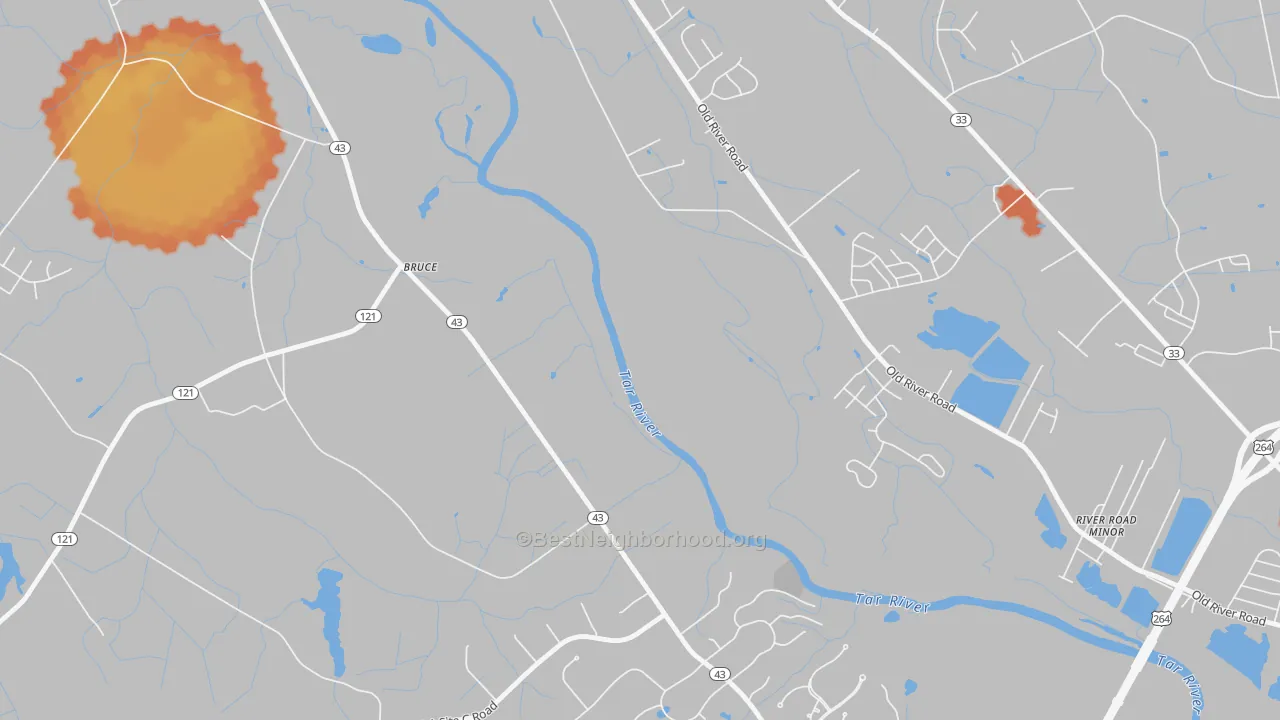 Bike Grade map of Bruce, NC