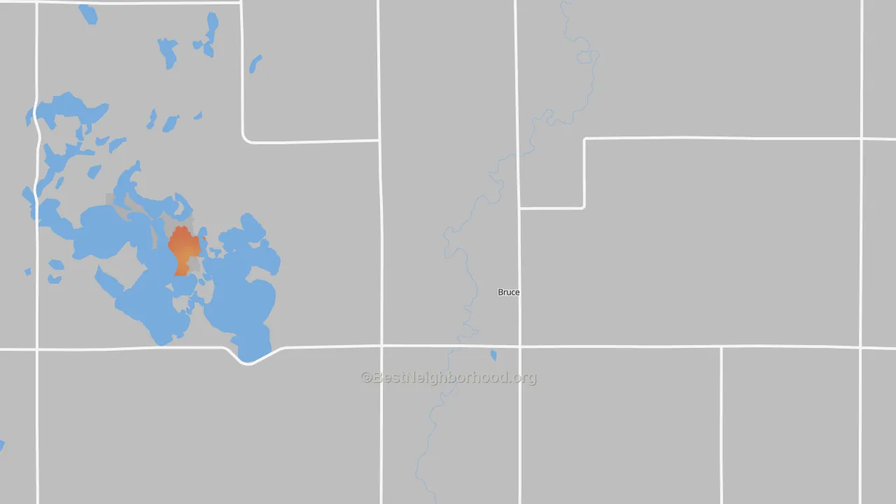 Bike Grade map of Bruce, SD