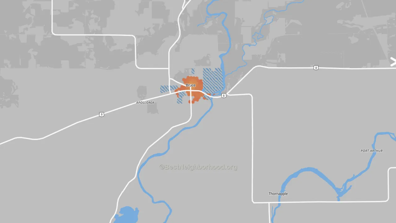 Bike Grade map of Bruce, WI