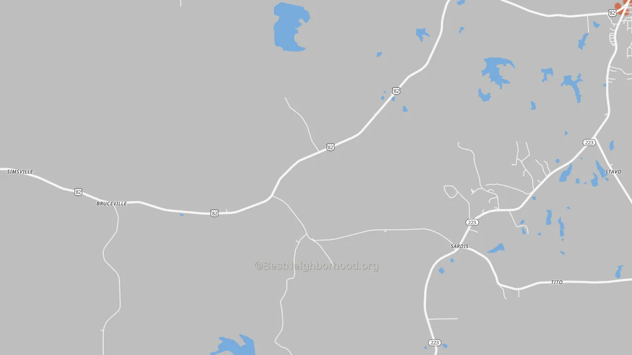 Bike Grade map of Bruceville, AL