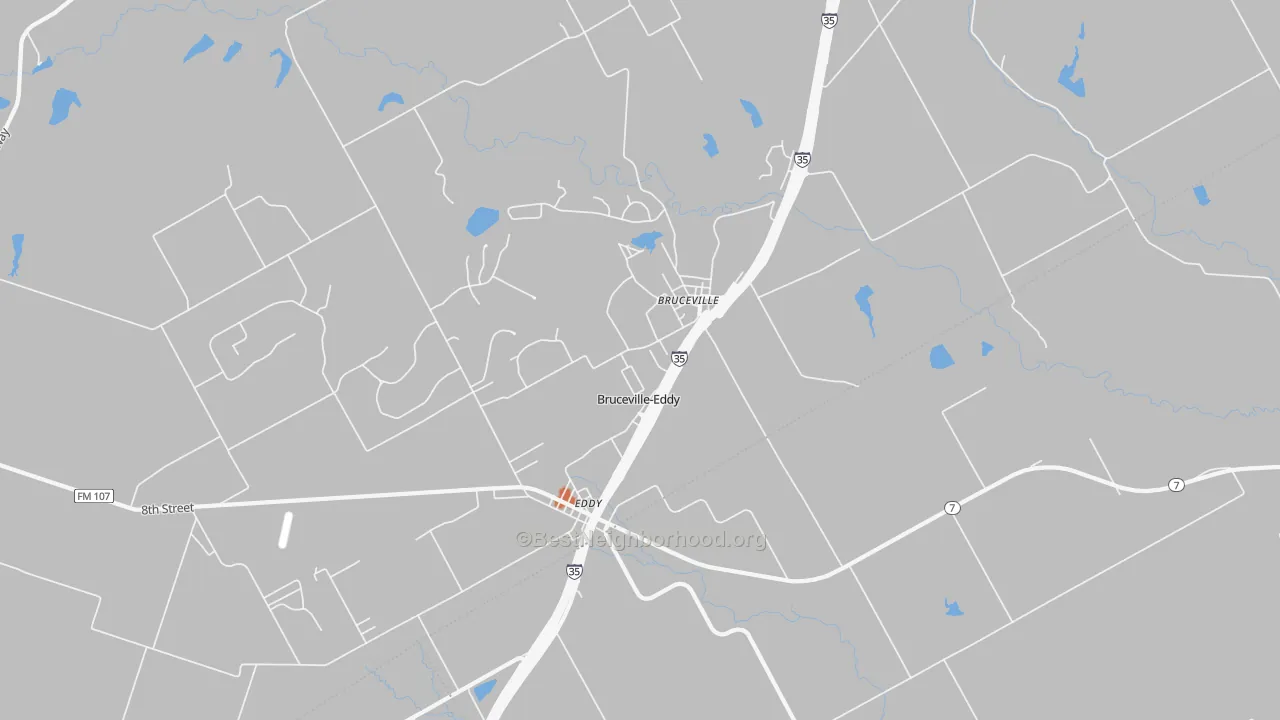 Bike Grade map of Bruceville-Eddy, TX