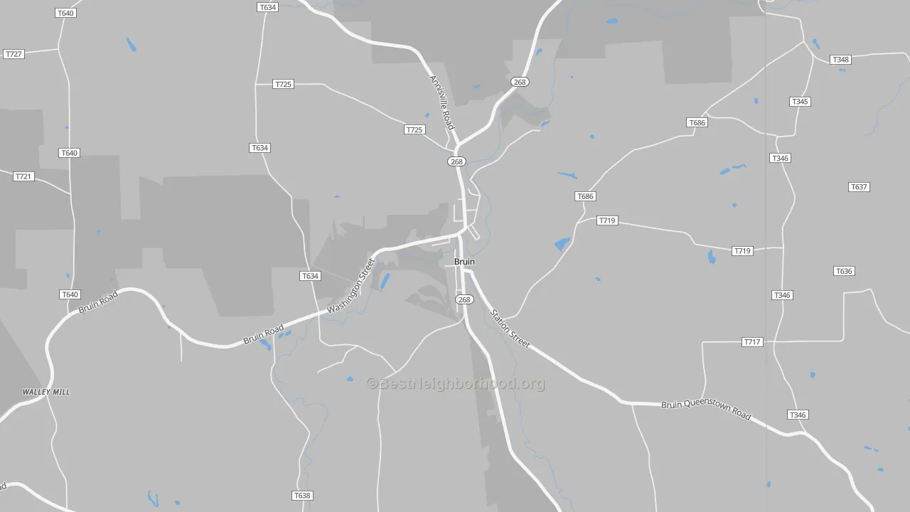 Bike Grade map of Bruin, PA