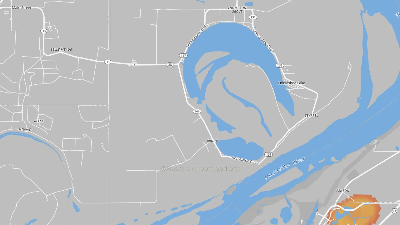 Bike Grade map of Bruins, AR