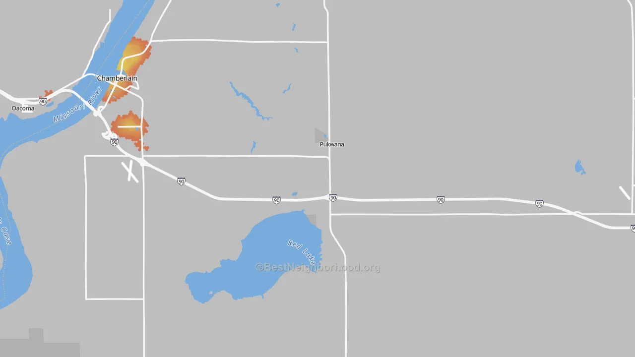 Bike Grade map of Brule County, SD