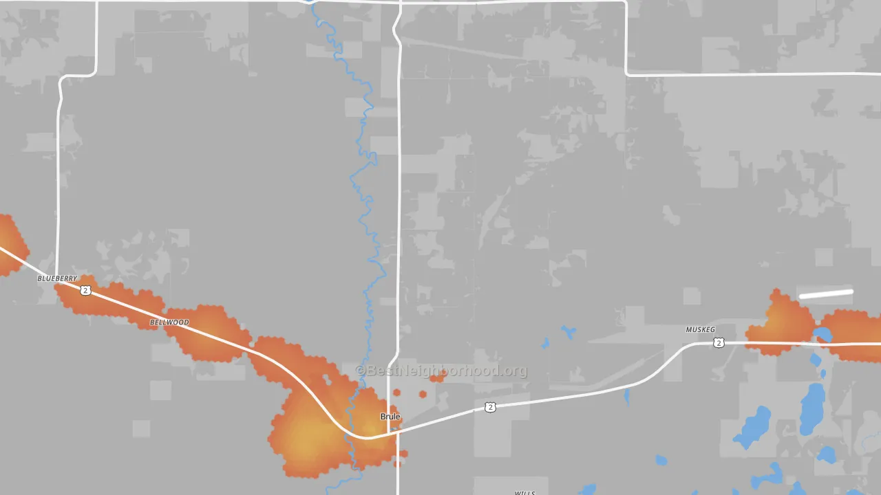 Bike Grade map of Brule, WI
