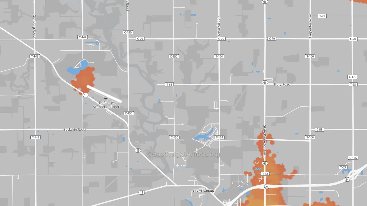 Bike Grade map of Brunersburg, OH