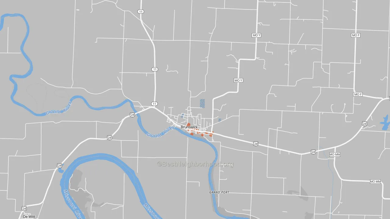 Bike Grade map of Brunswick, MO