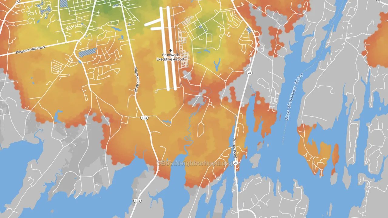 Bike Grade map of Brunswick Naval Air Station, ME
