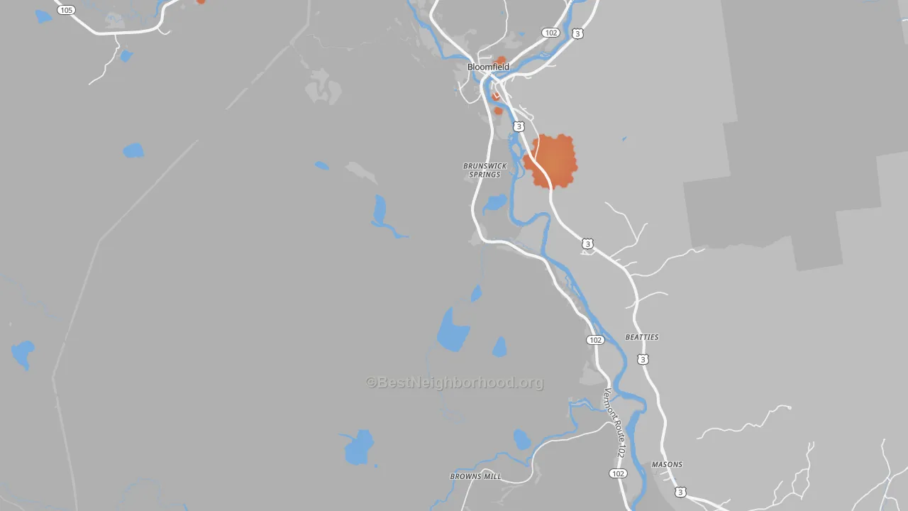 Bike Grade map of Brunswick, VT
