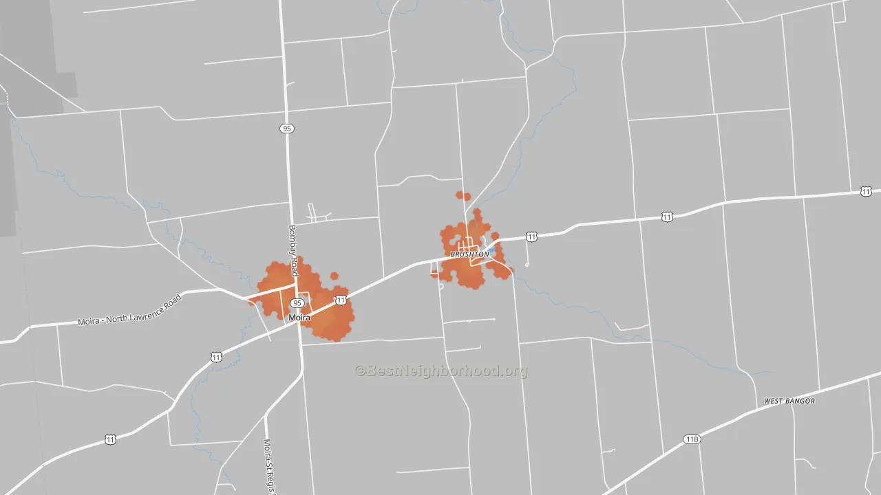 Bike Grade map of Brushton, NY