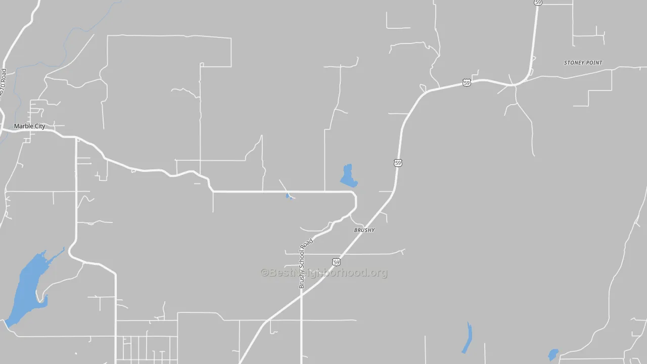 Bike Grade map of Brushy, OK