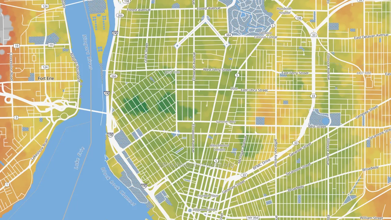 Bike Grade map of Bryant, Buffalo, NY