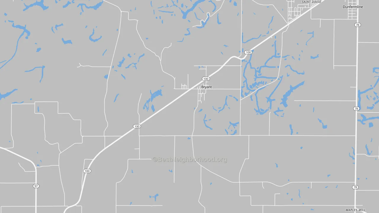 Bike Grade map of Bryant, IL