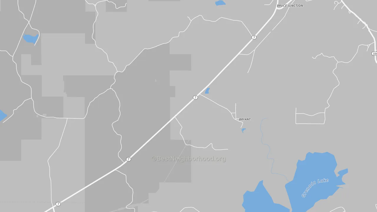 Bike Grade map of Bryant, MS