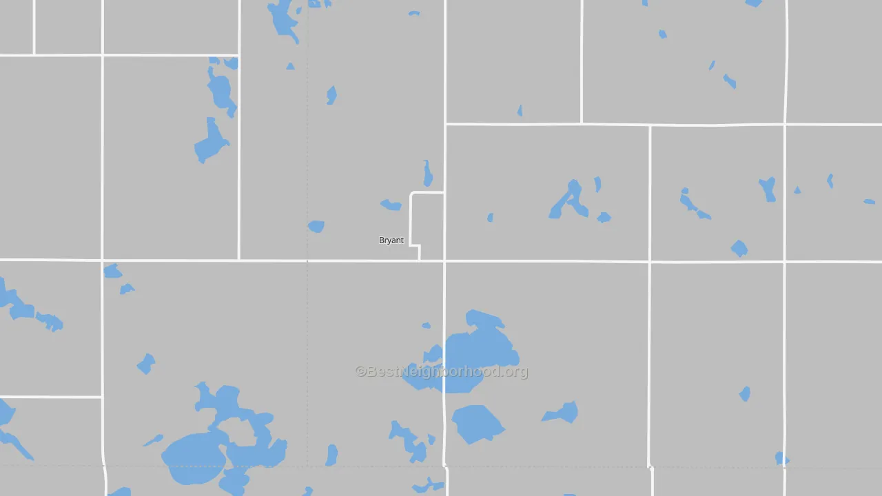 Bike Grade map of Bryant, SD