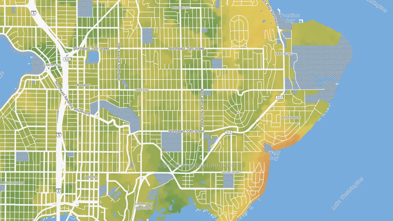 Bike Grade map of Bryant, Seattle, WA