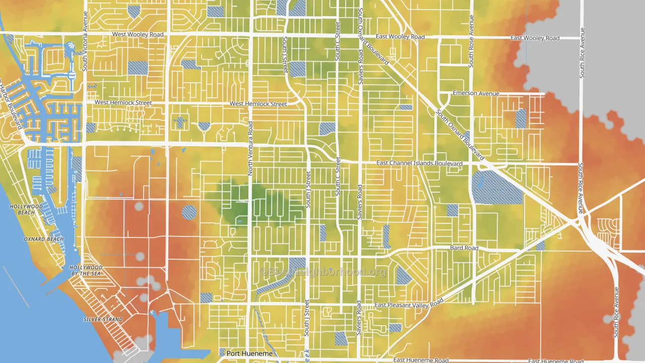 Bike Grade map of Bryce Canyon North, Oxnard, CA