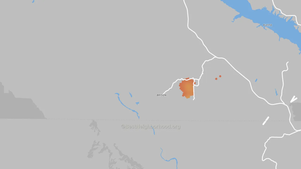Bike Grade map of Bryson, CA