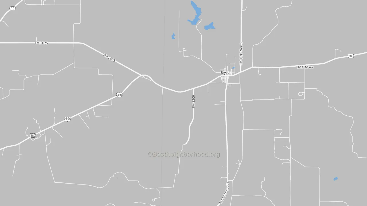 Bike Grade map of Bryson, TX