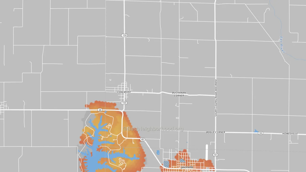 Bike Grade map of Buchanan Corner, IN