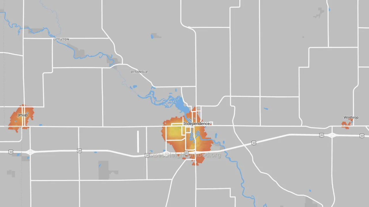 Bike Grade map of Buchanan County, IA