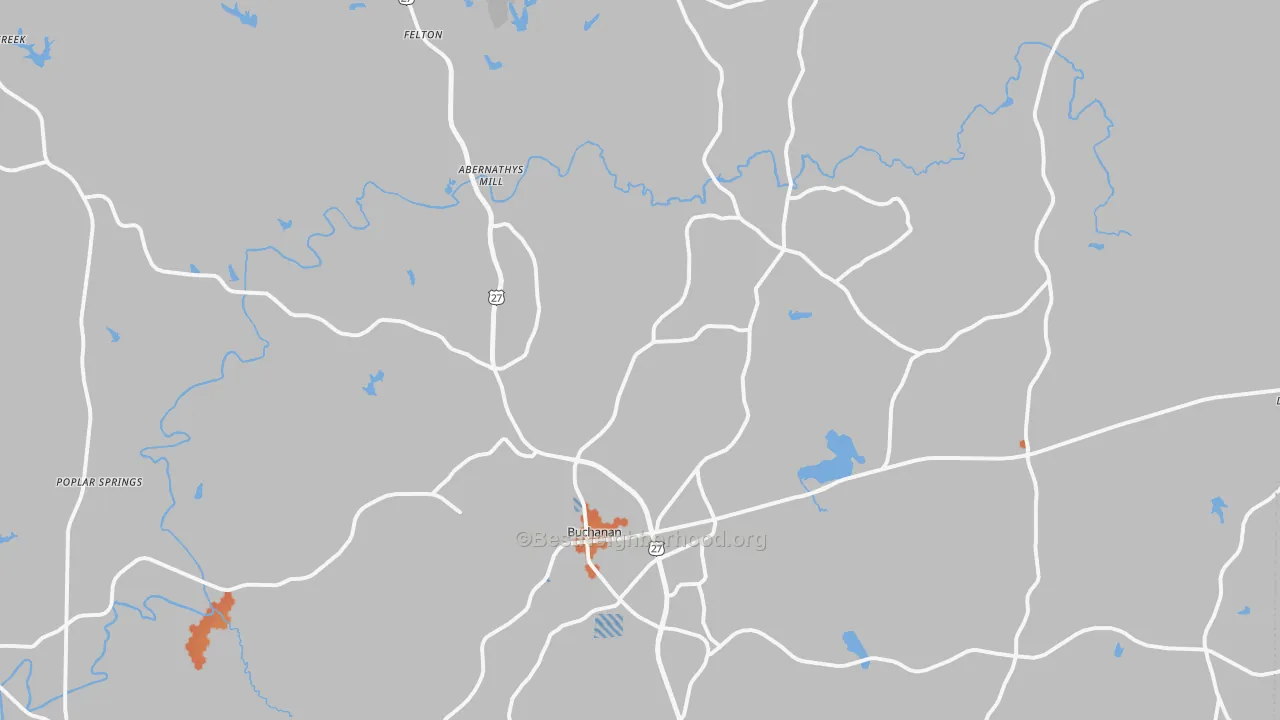 Bike Grade map of Buchanan, GA