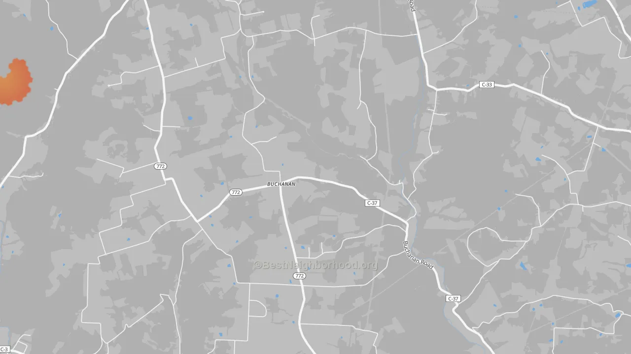 Bike Grade map of Buchanan, OH