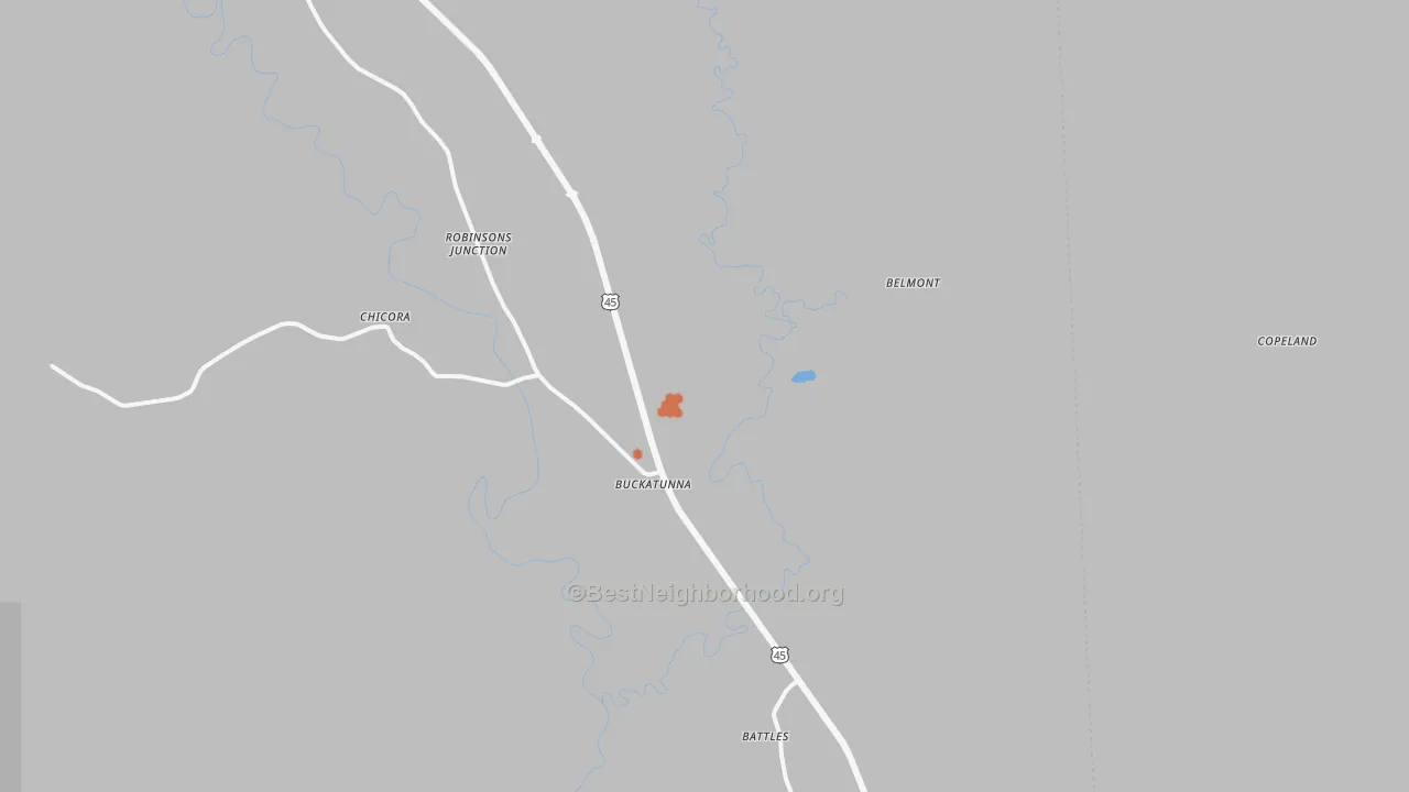 Bike Grade map of Buckatunna, MS