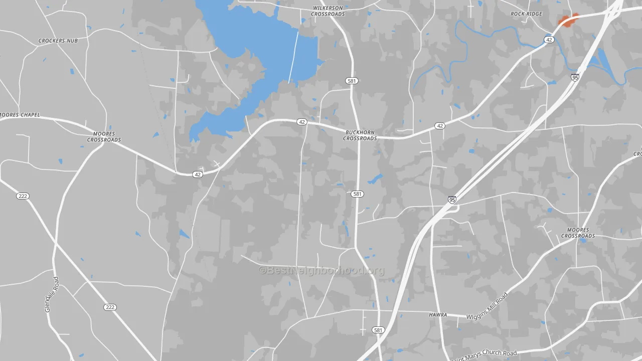 Bike Grade map of Buckhorn Crossroads, NC