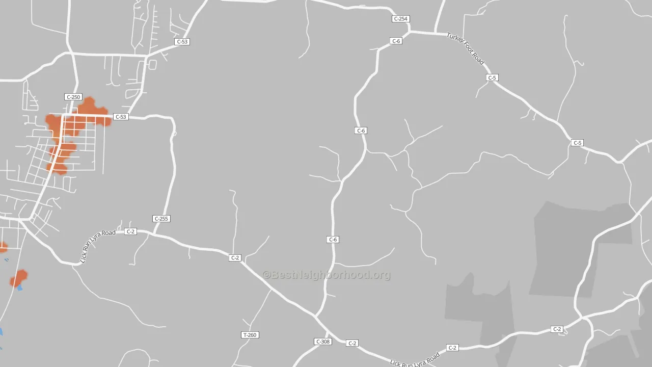 Bike Grade map of Buckhorn, OH