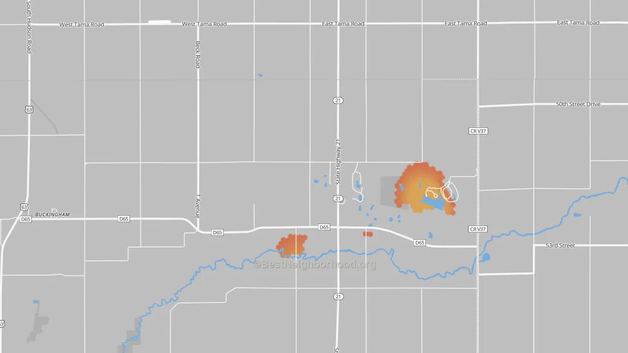 Bike Grade map of Buckingham, IA