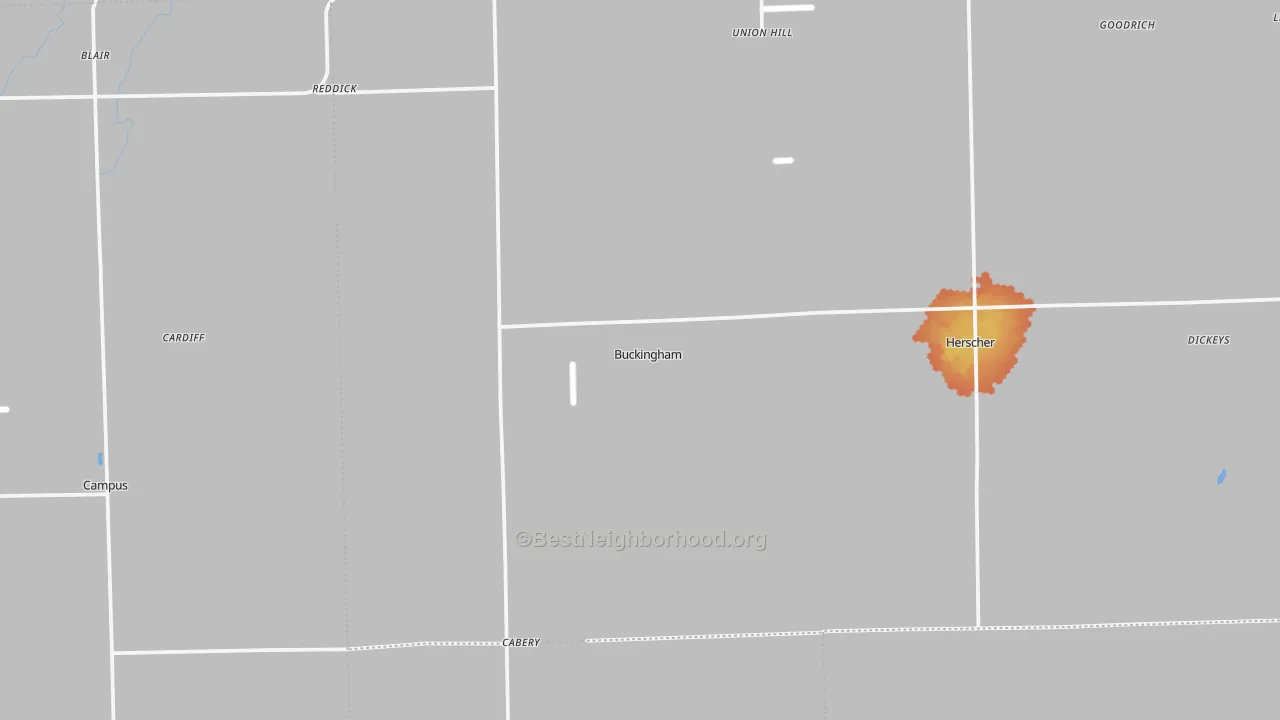 Bike Grade map of Buckingham, IL