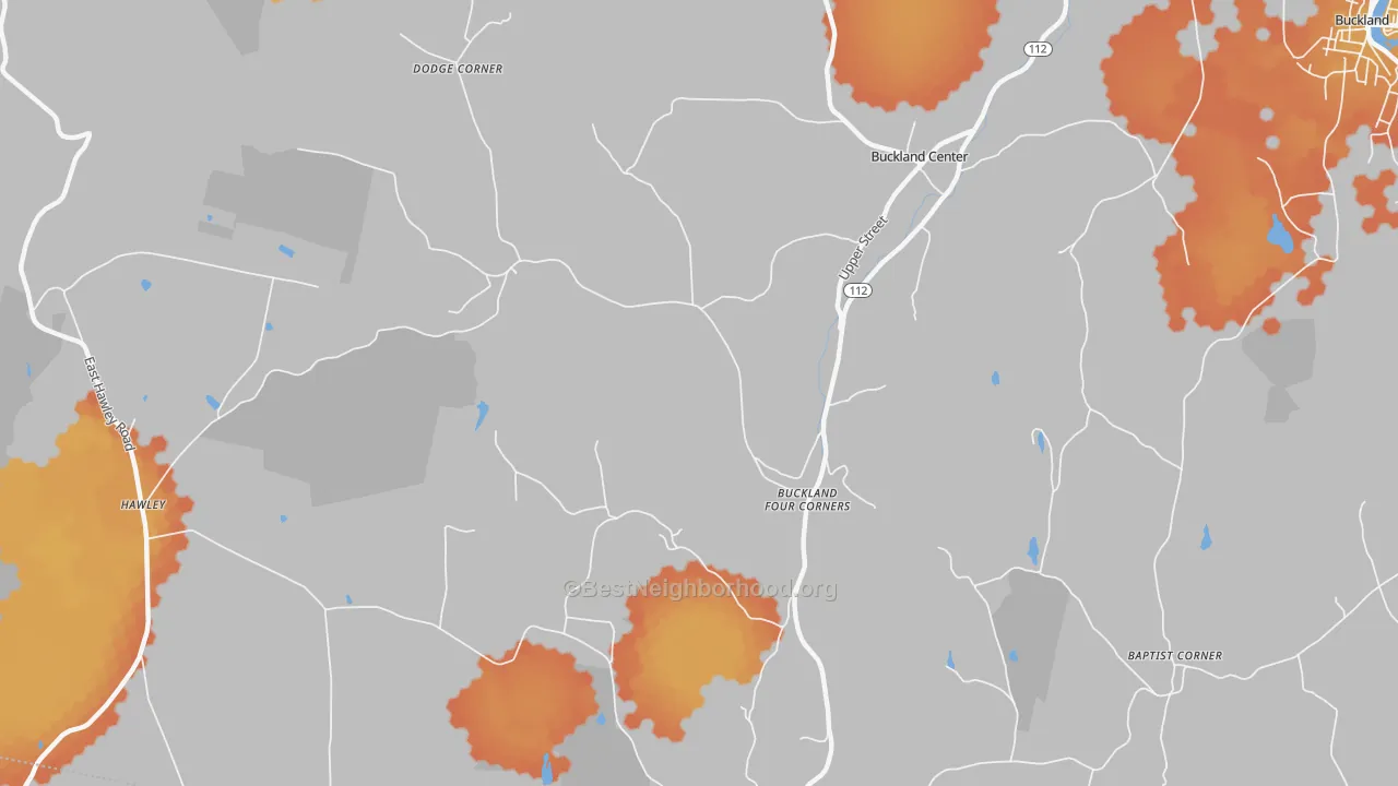 Bike Grade map of Buckland, MA