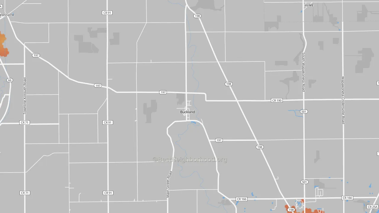 Bike Grade map of Buckland, OH