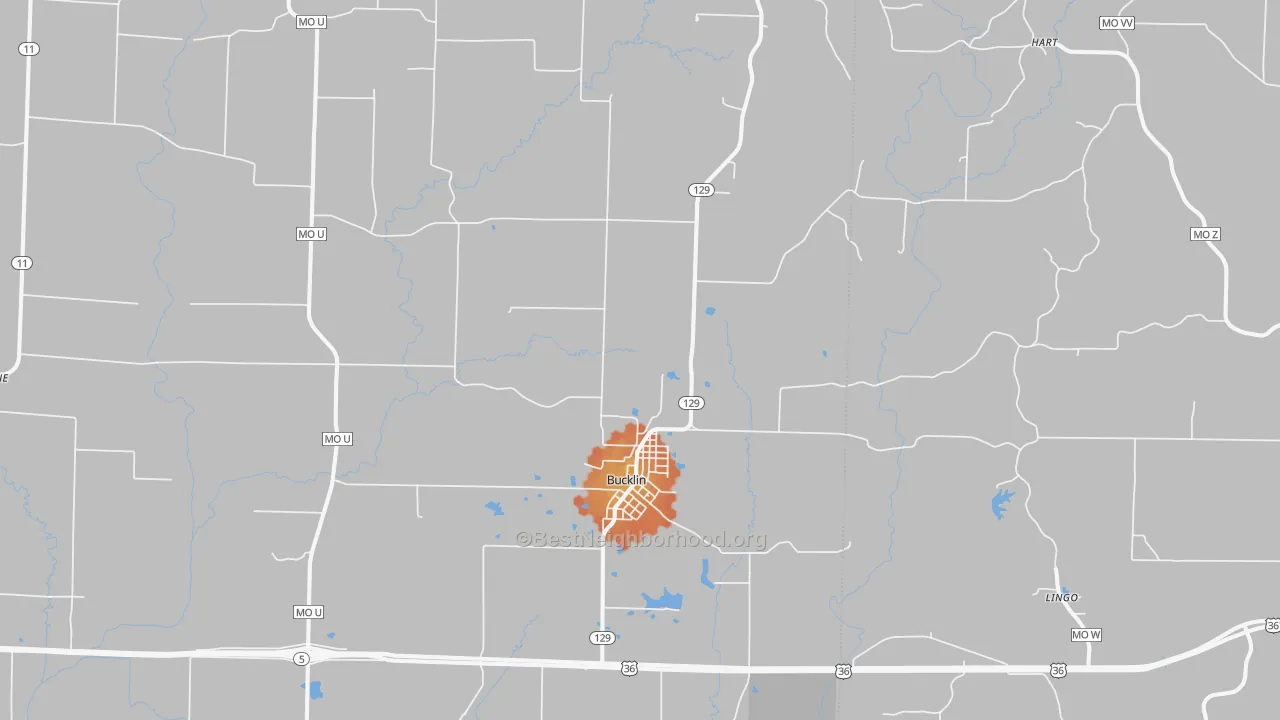 Bike Grade map of Bucklin, MO