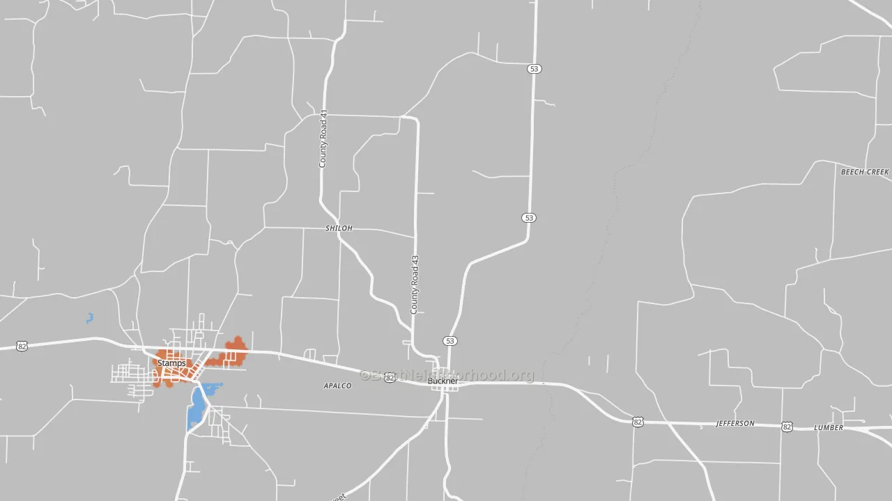 Bike Grade map of Buckner, AR
